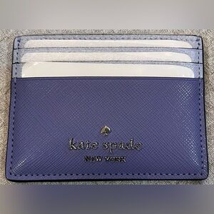 kate spade NWT gorgeous Madison Small Slim Card Case in Evening Blue Iris Multi